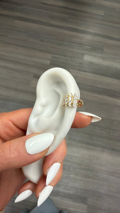 .49 cttw yellow gold graduated marquis ear cuffs
