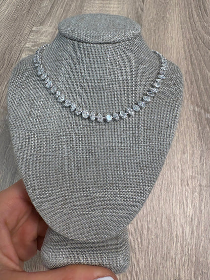 8 cttw Pear Oval Marquis Halfway Tennis Necklace