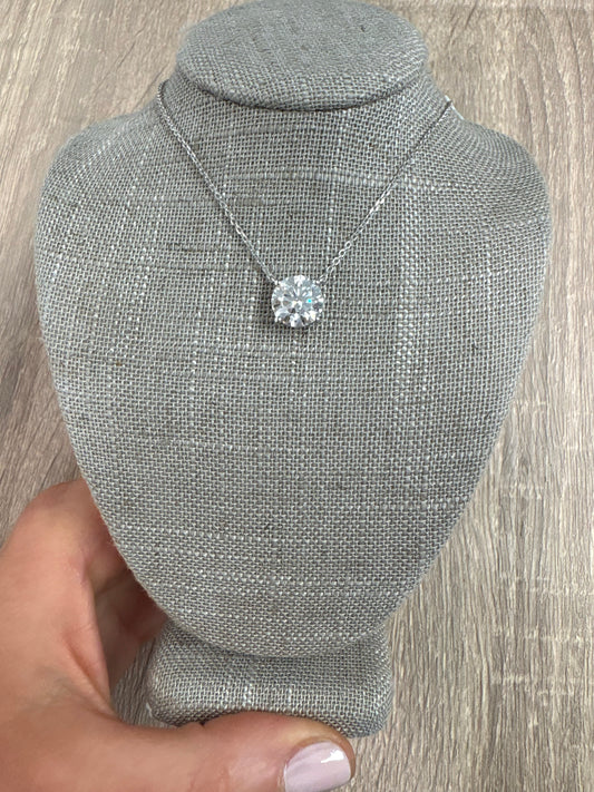 3 ct round solitaire necklace