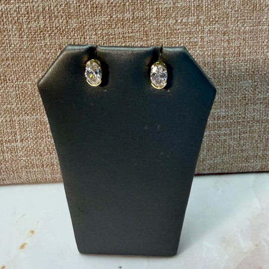 2 cttw half bezel oval studs