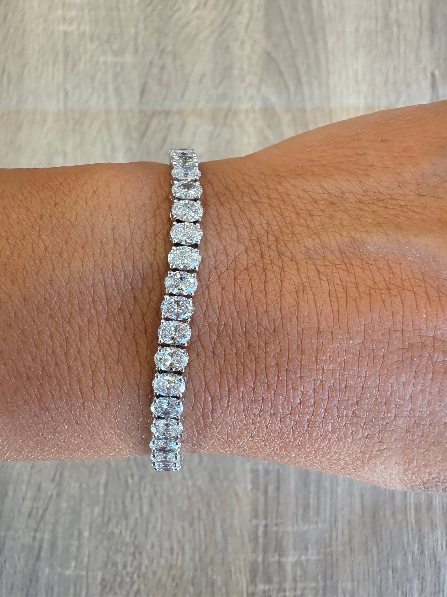 10.77 cttw oval tennis bracelet