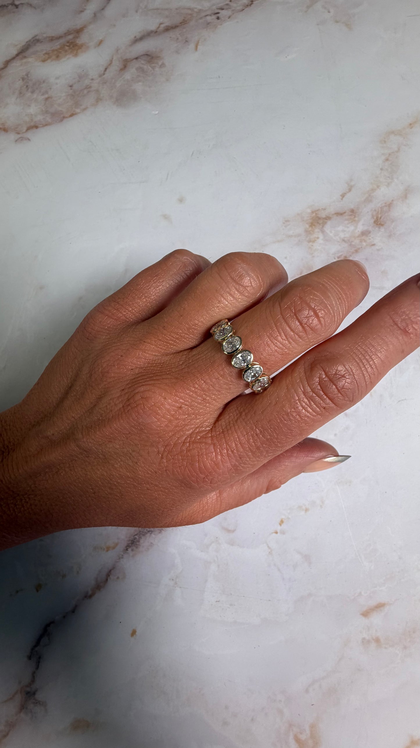 3.96 cttw bezel oval eternity band