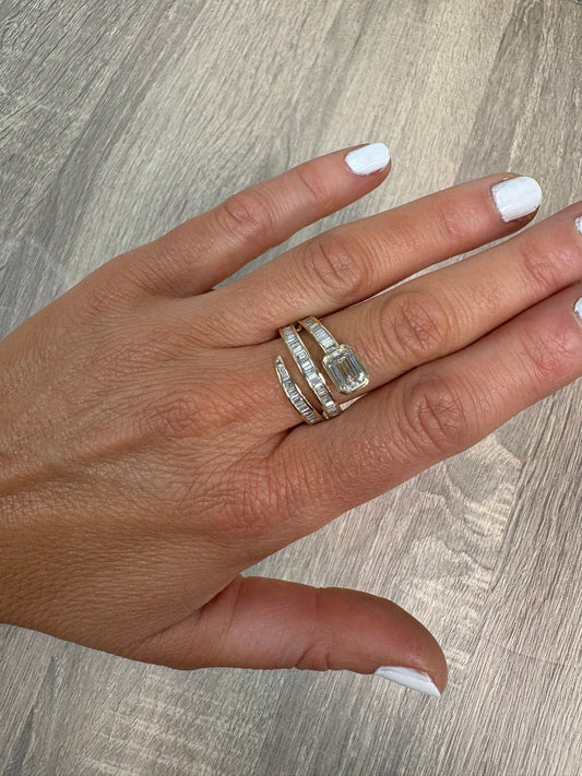 2 cttw Baguette & Emerald Wrap Ring