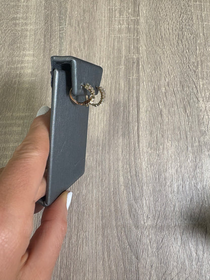 1 cttw Yellow Gold Baguette Halfway Hoops