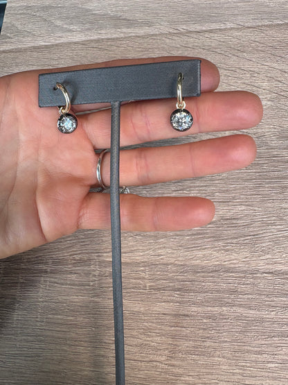2 cttw Round Drop Earrings Set In Black