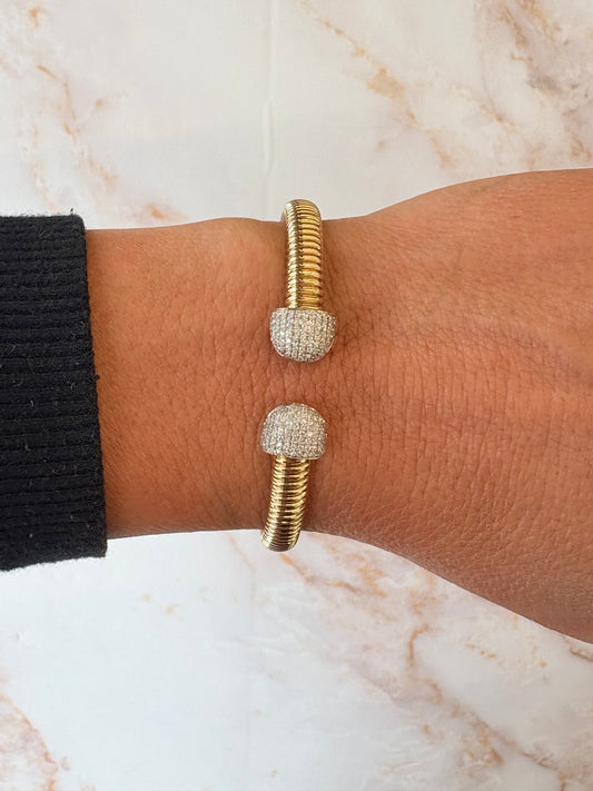 .5 cttw pave edge wrap bangle