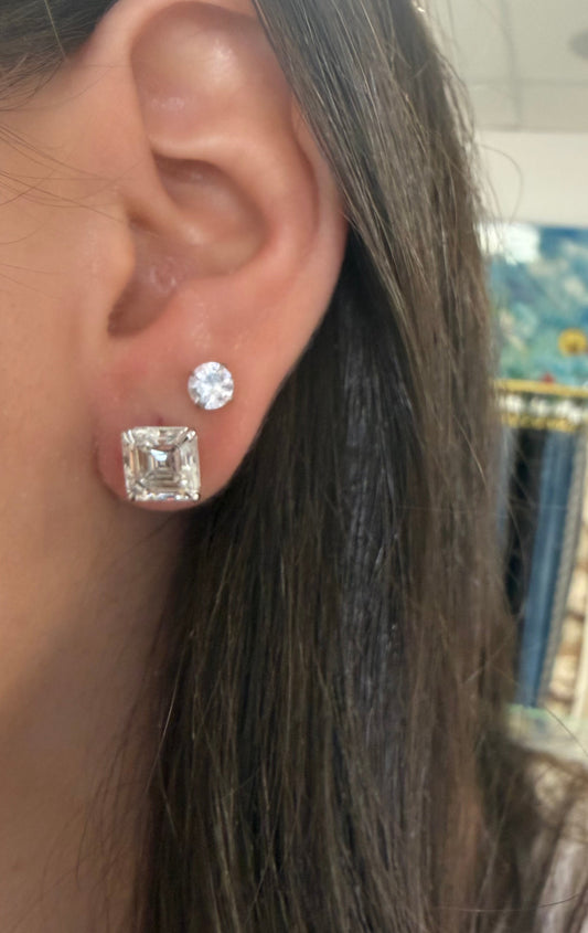 6.2 cttw asscher studs