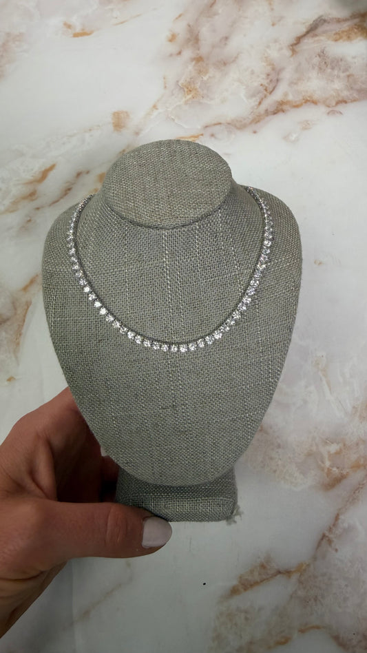 6.4 cttw halfway tennis necklace