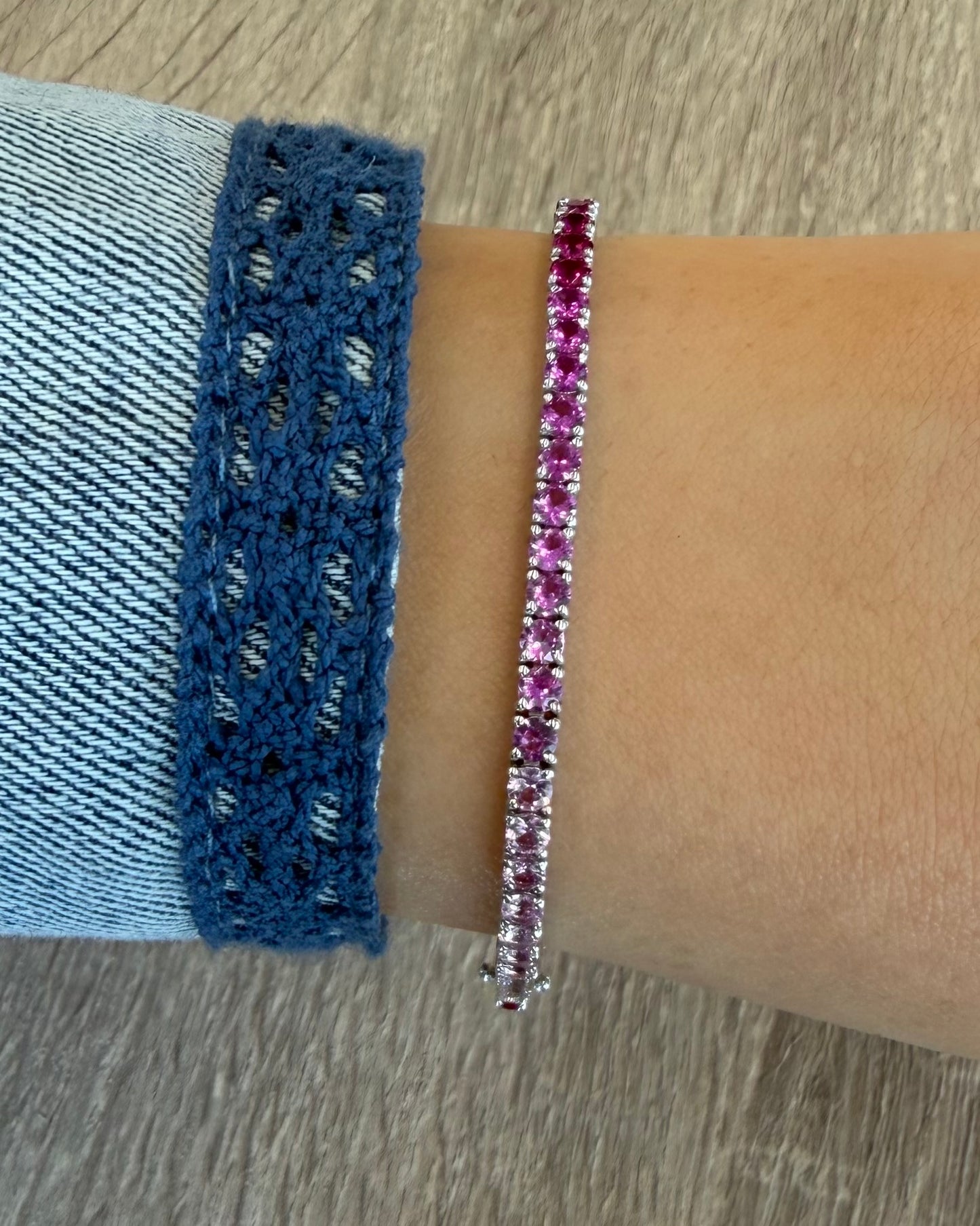 4 cttw pink ombré tennis bracelet