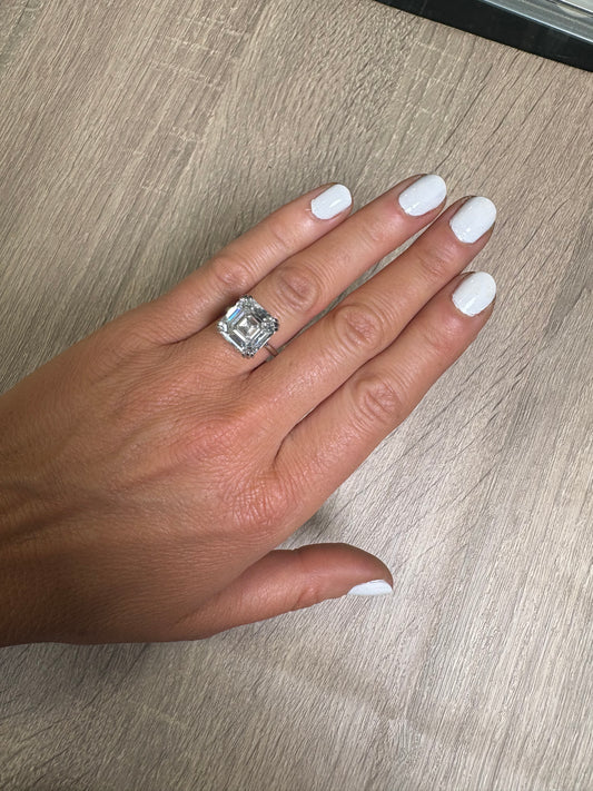 4 ct Asscher Cut Solitaire Ring