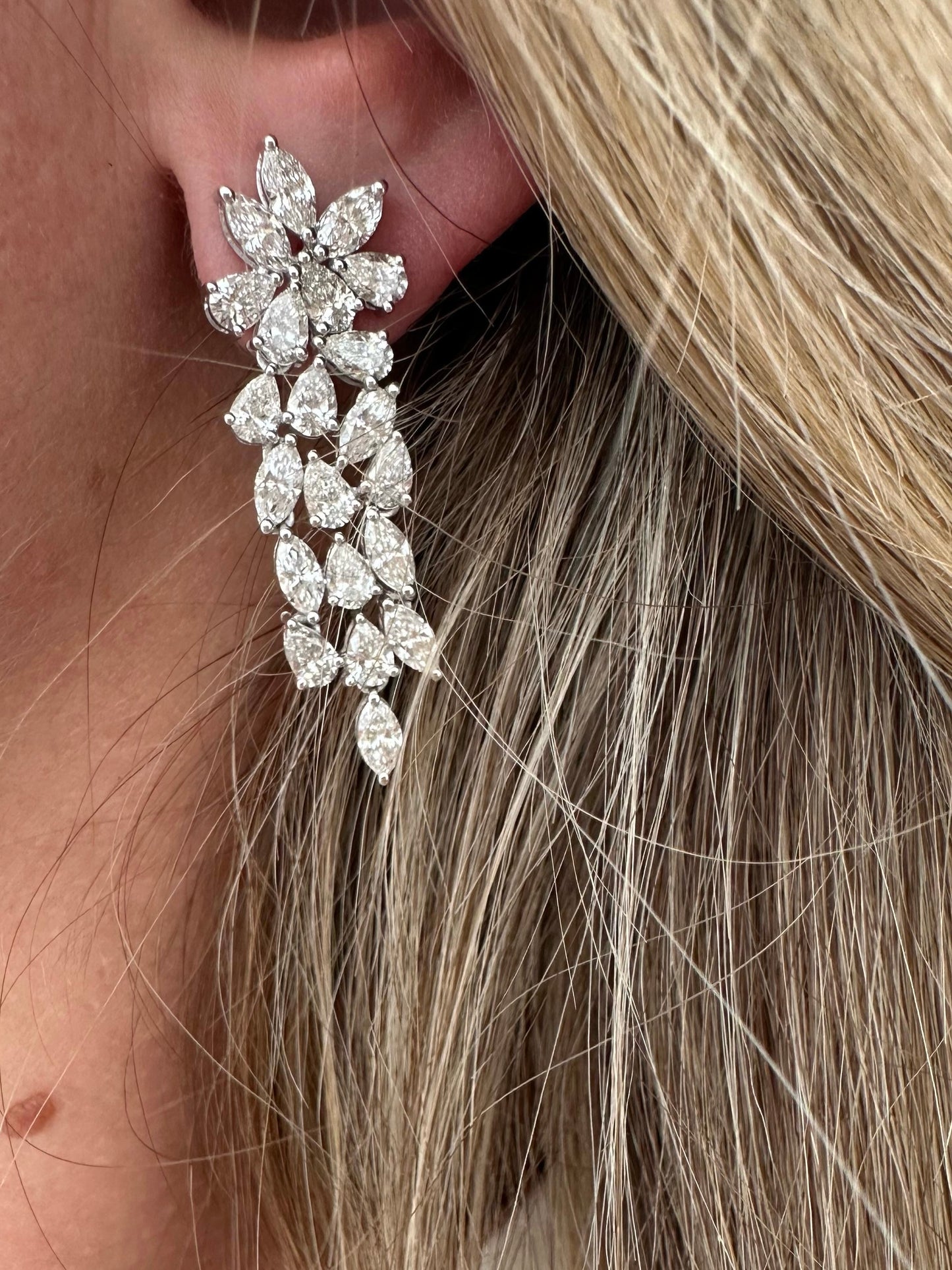 6.5 cttw pear and marquis drop earrings