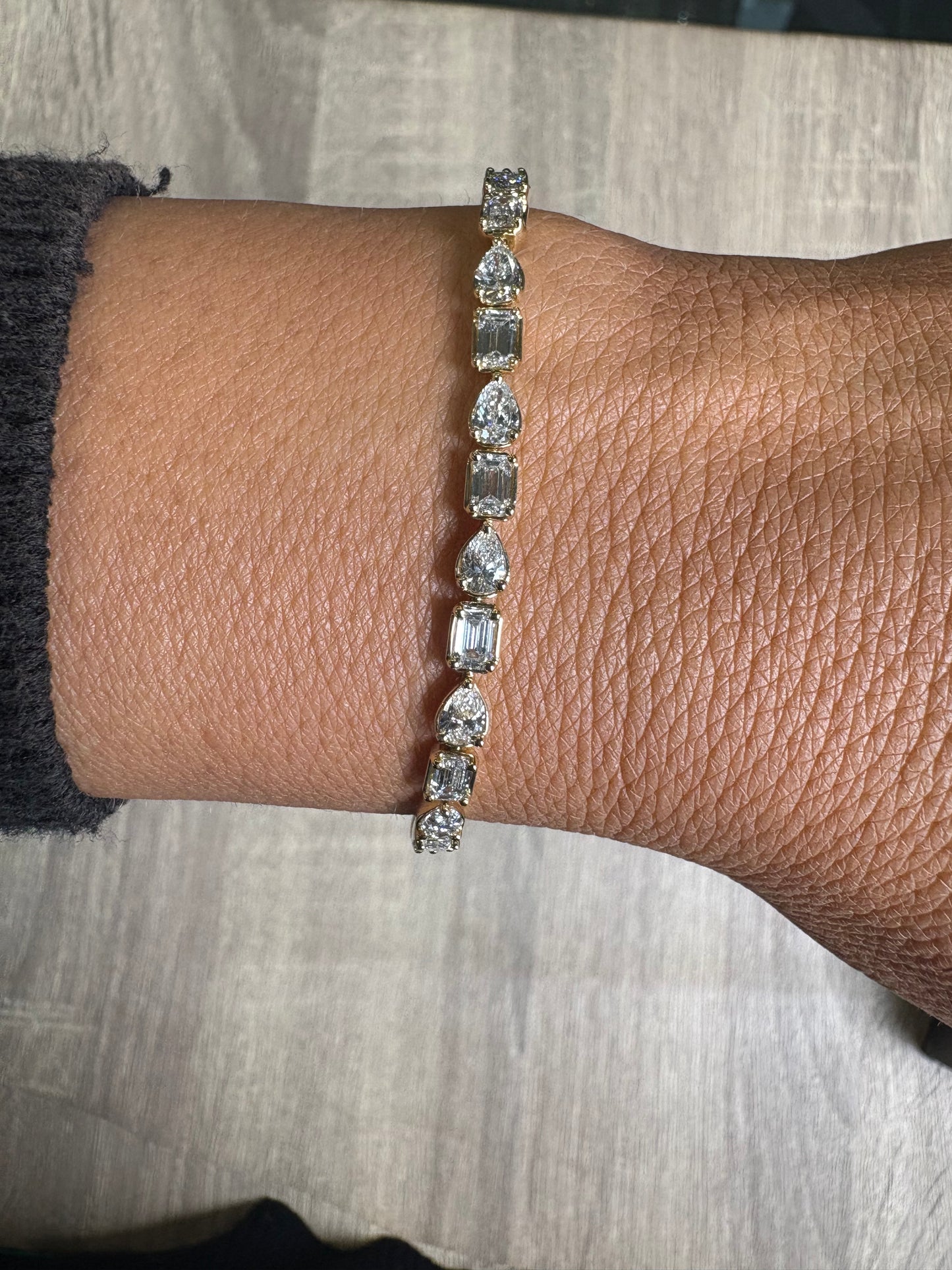 7 cttw Emerald & Pear Bezel Tennis