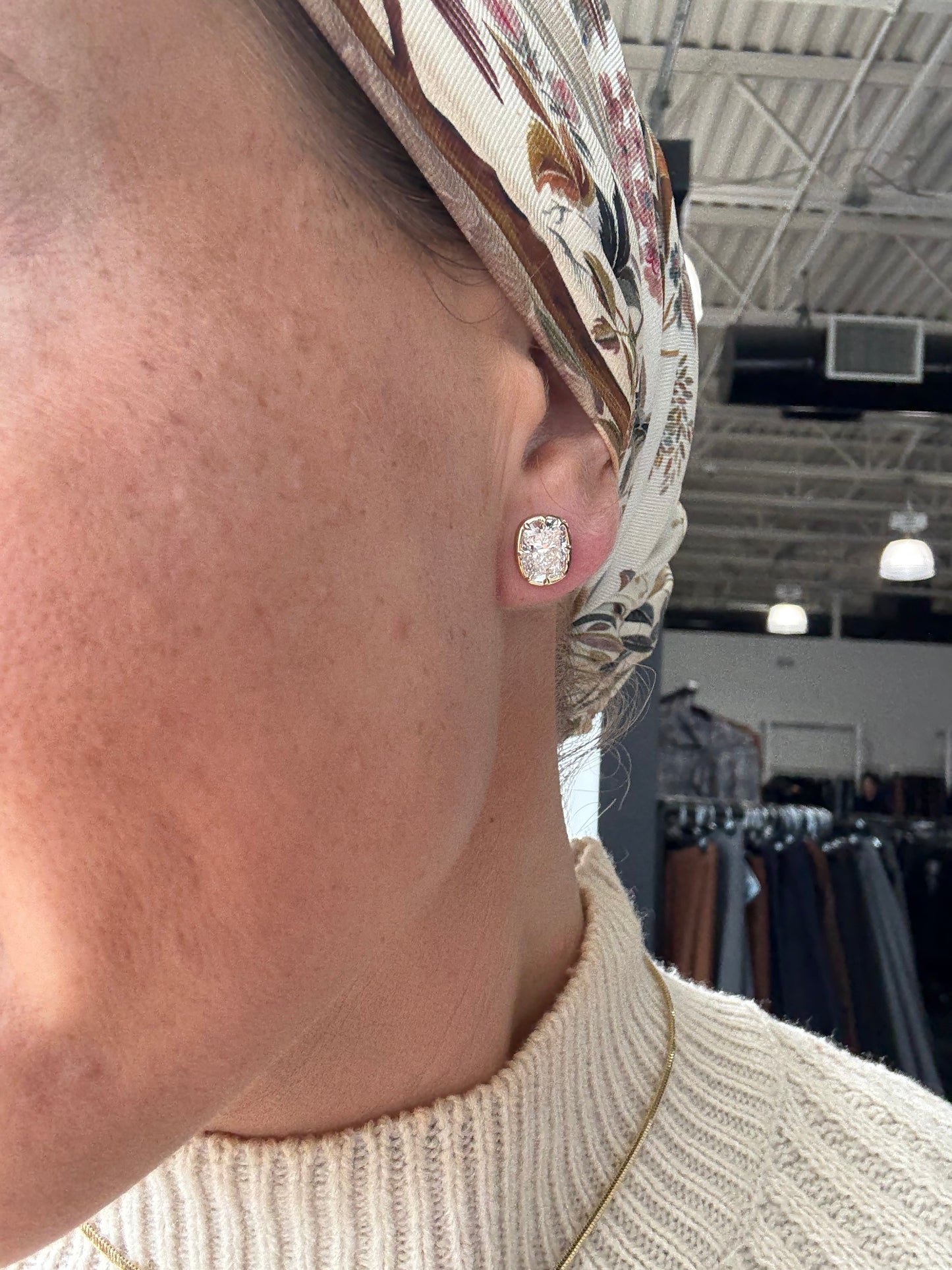 4 cttw Bezel Cushion Studs