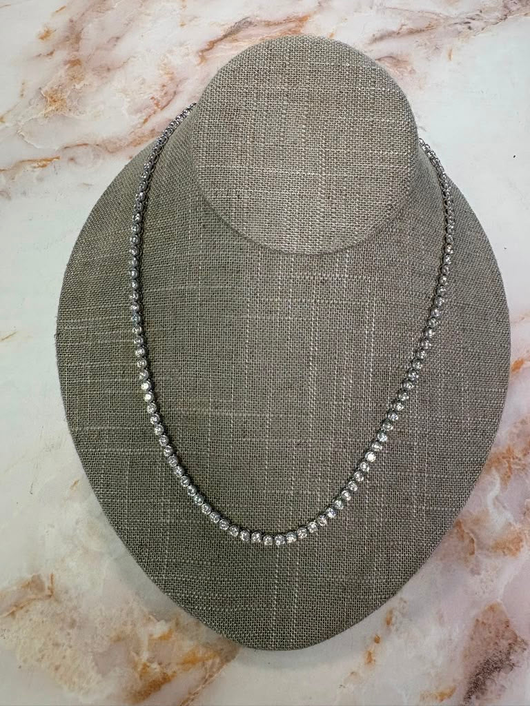 12 cttw white gold bezel tennis necklace
