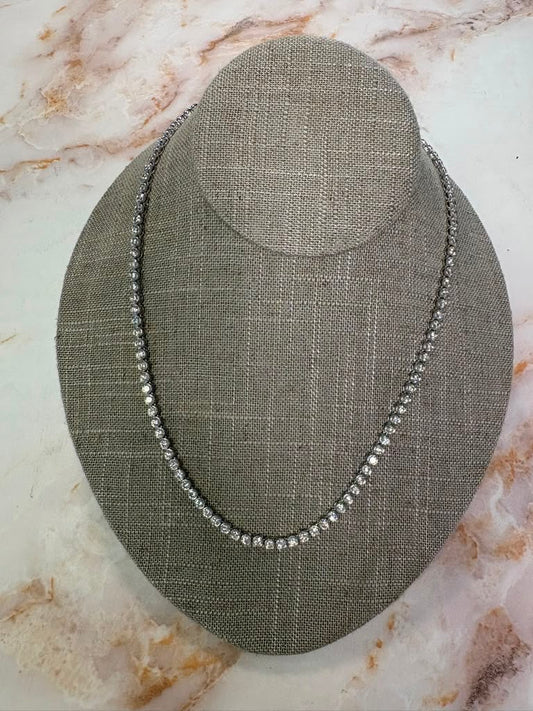 12 cttw white gold bezel tennis necklace