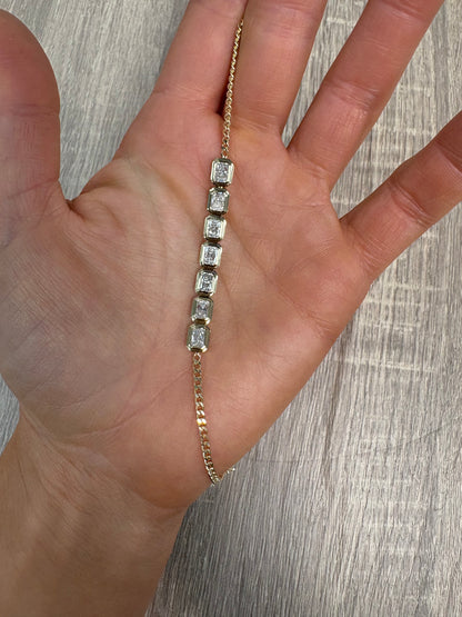 Halfway Double Bezel Radiant Bracelet
