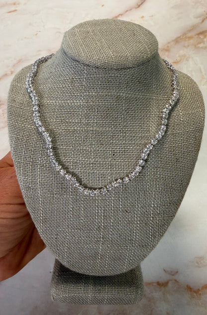 3 cttw halfway wavy tennis necklace
