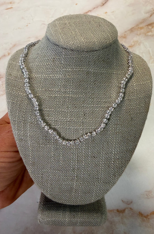 3 cttw halfway wavy tennis necklace