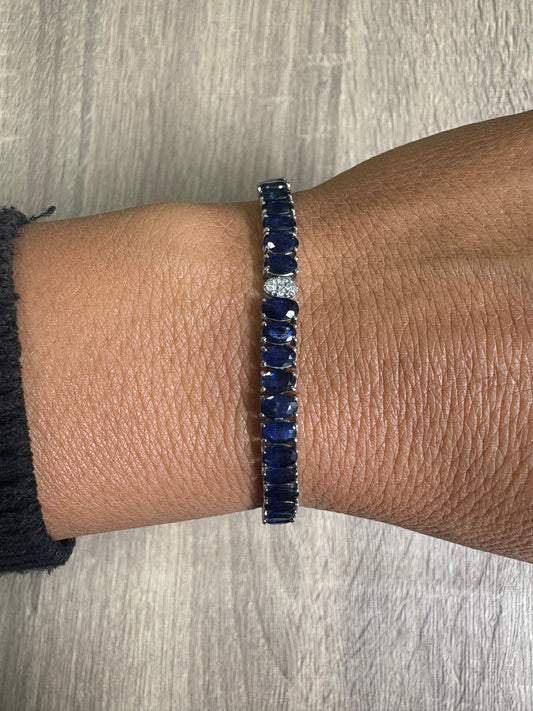 13 cttw Blue Sapphire Tennis Bracelet