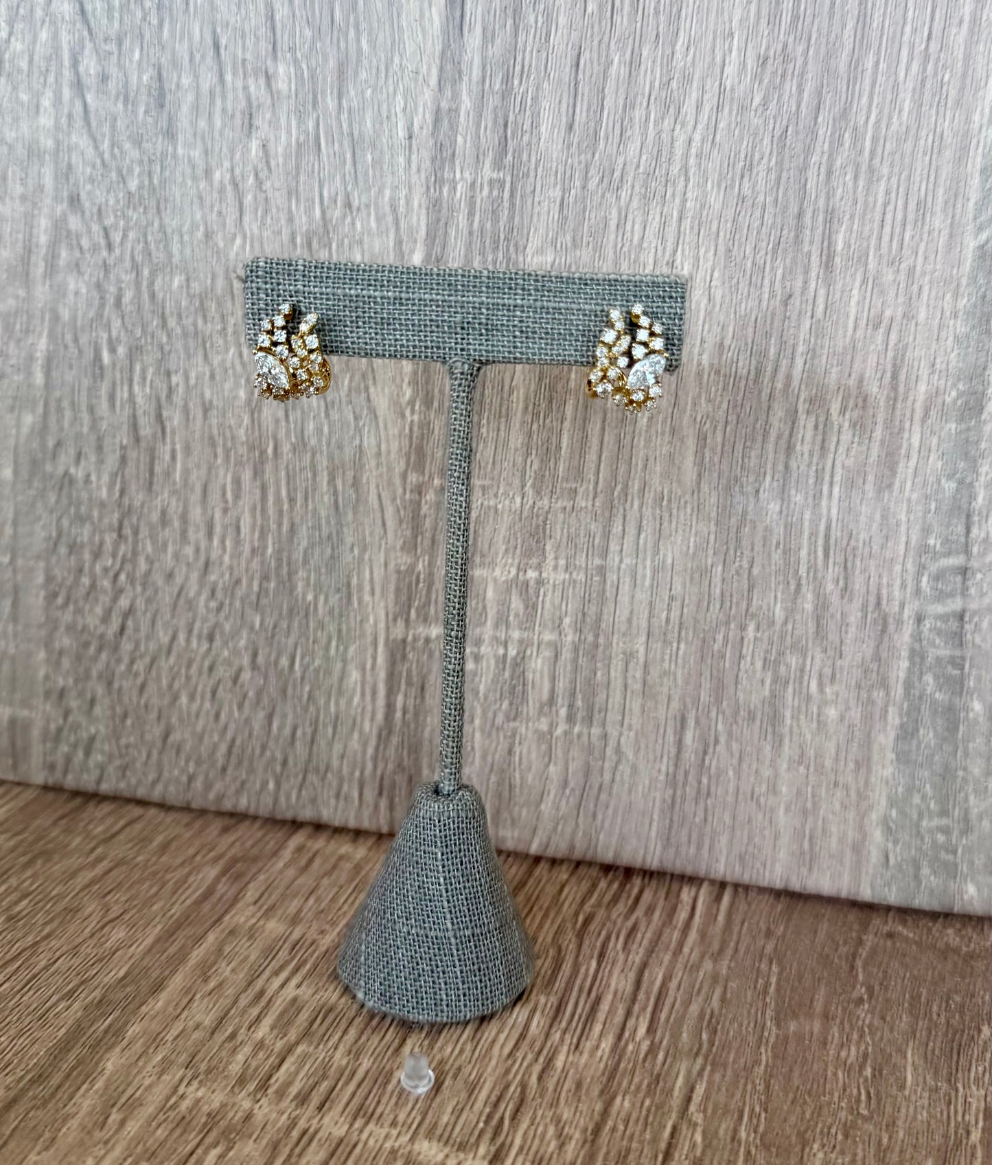 1.63 cttw yellow gold scattered Diamond Huggies