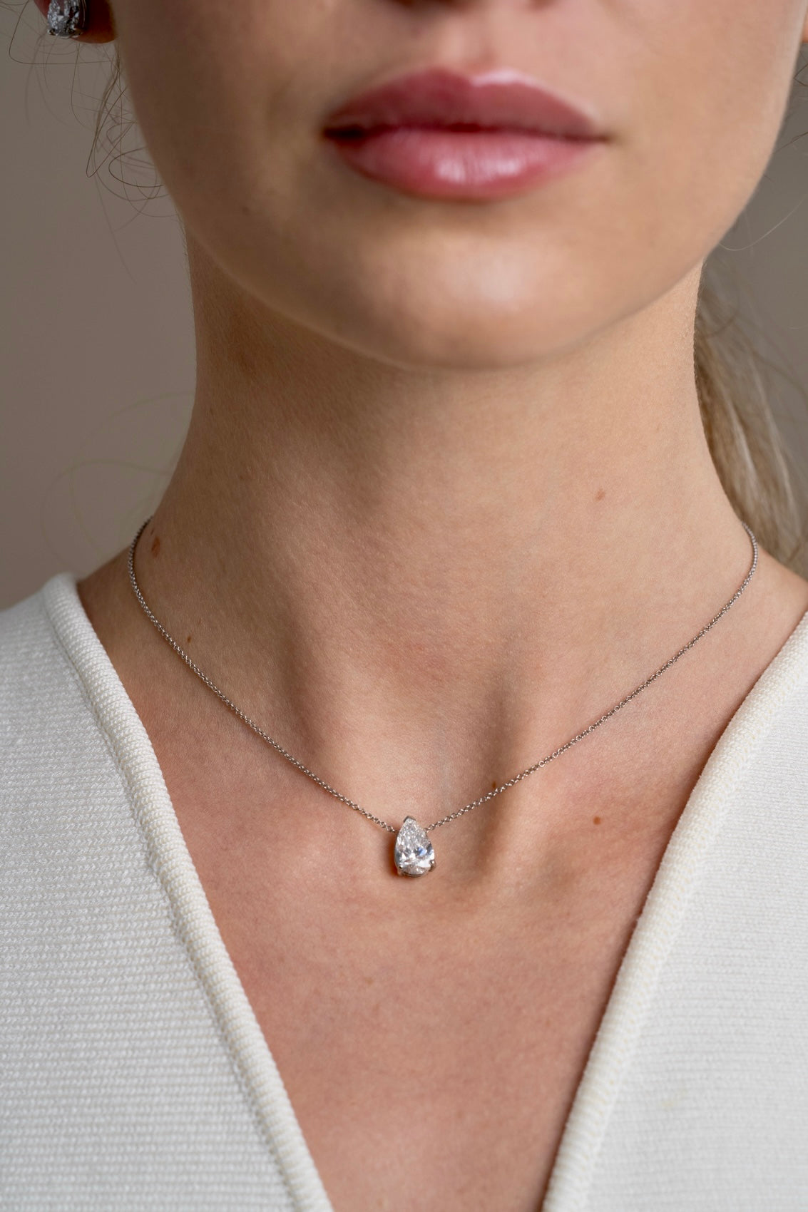 Pear Solitaire Necklace