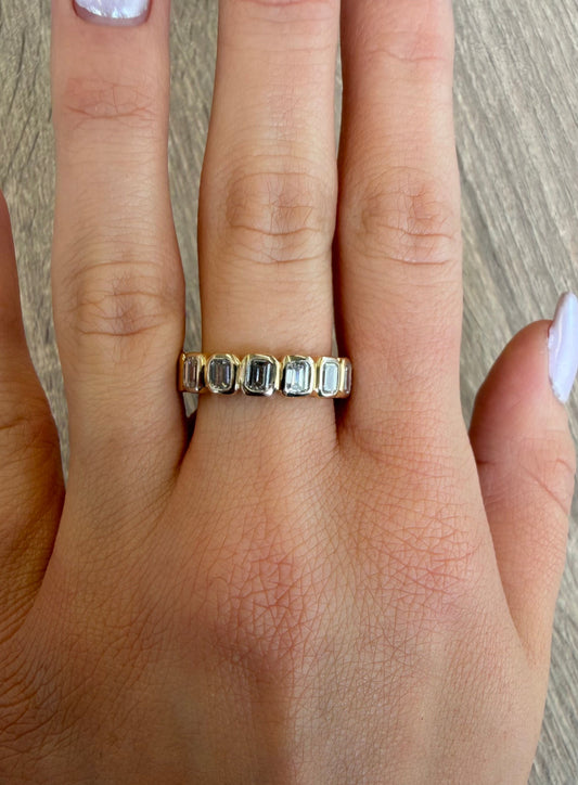 3.82 cttw emerald bezel eternity band