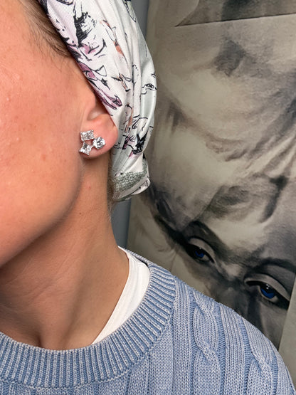 5.41 cttw 3 stone studs