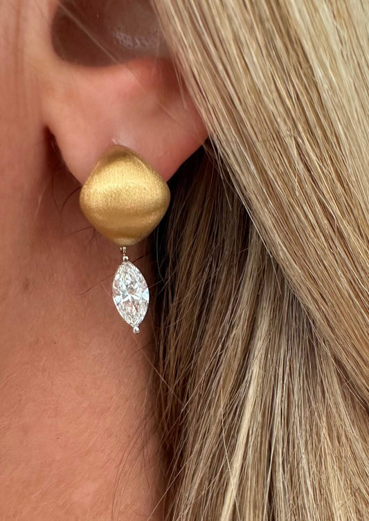 2.5 cttw gold circle with marquis drop