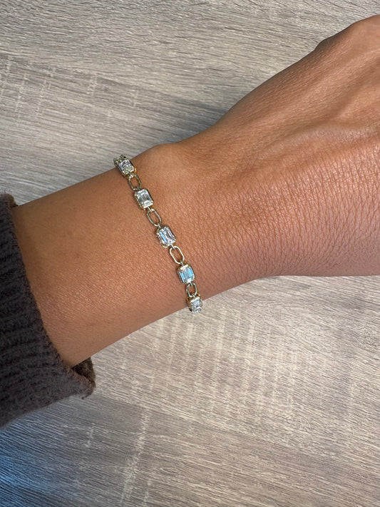 4.5 cttw Bezel East West Emerald Bracelet