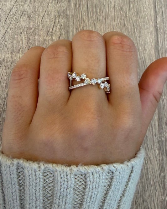 1 cttw yellow gold X ring