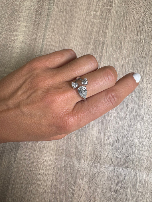 2.22 cttw Pear & Heart Wrap Ring