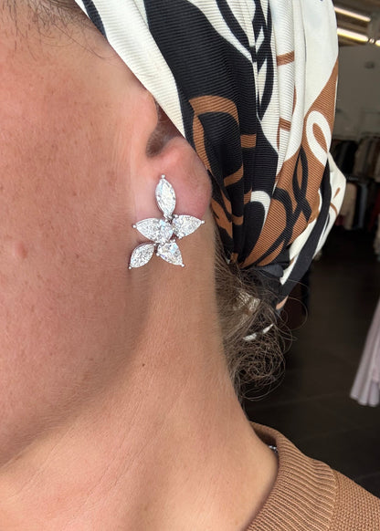 7.27 cttw pear cluster earrings