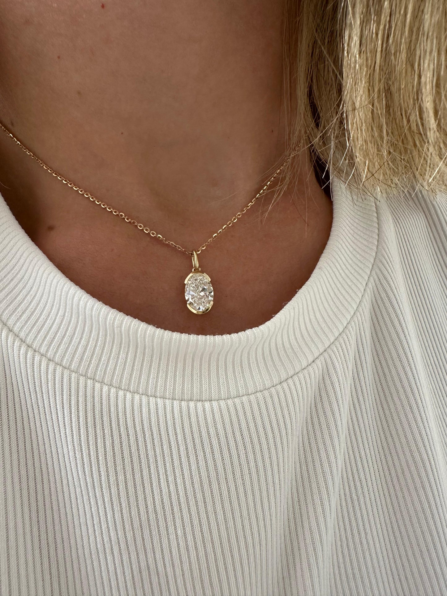 2 ct Oval Solitaire Half Bezel