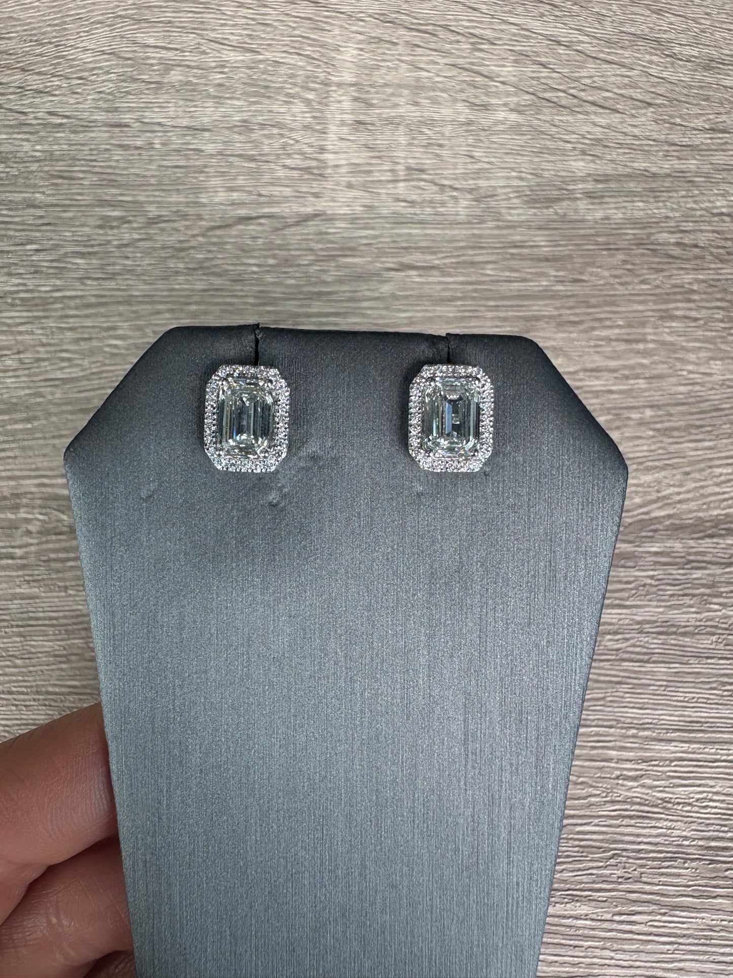 3.5 cttw Emerald Halo Studs