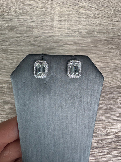 3.5 cttw Emerald Halo Studs