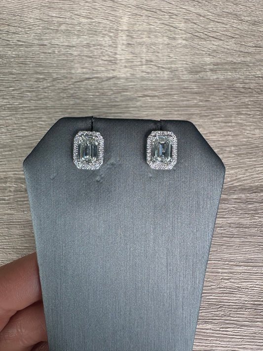 3.5 cttw Emerald Halo Studs