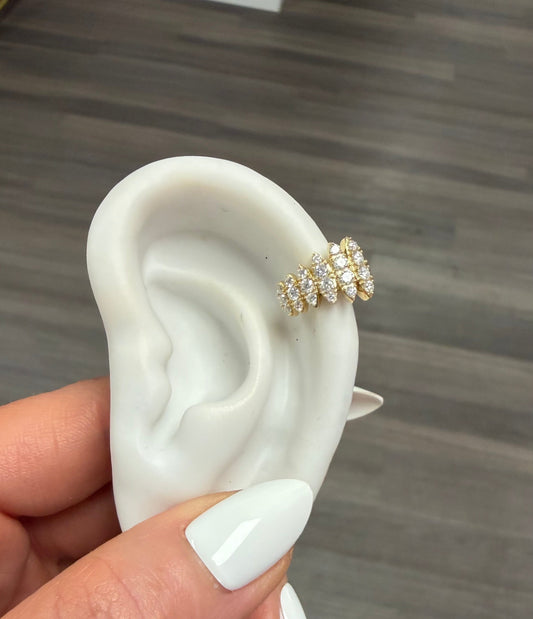 .49 cttw yellow gold graduated marquis ear cuffs