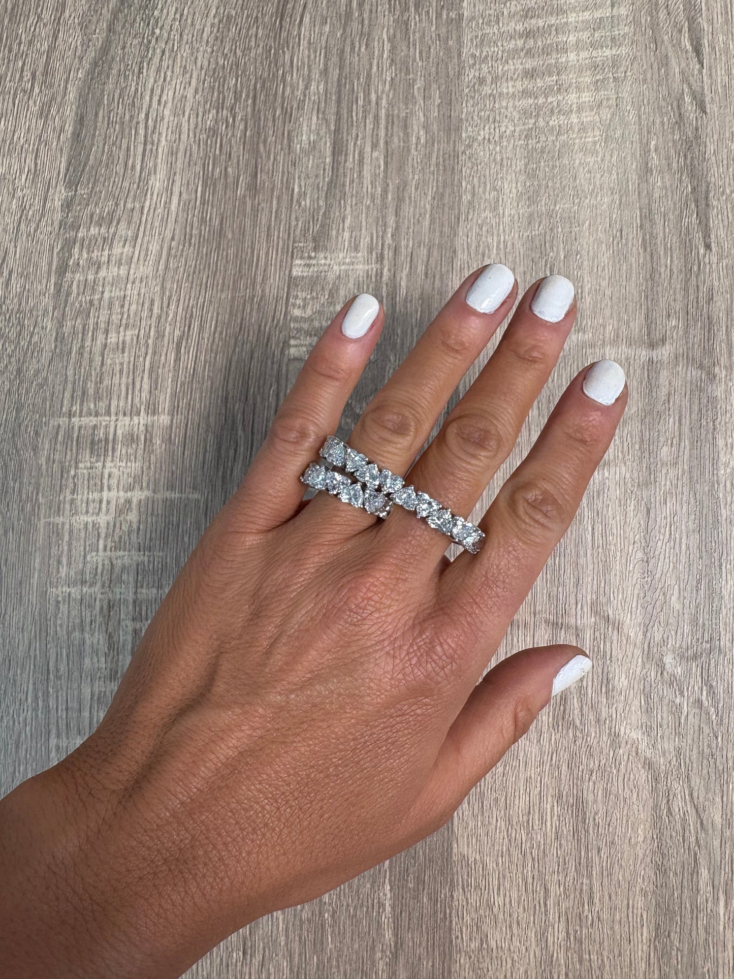 10 cttw Up & Down Heart Two Finger Ring