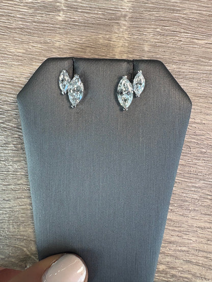 3 cttw 2 Stone Marquis Studs