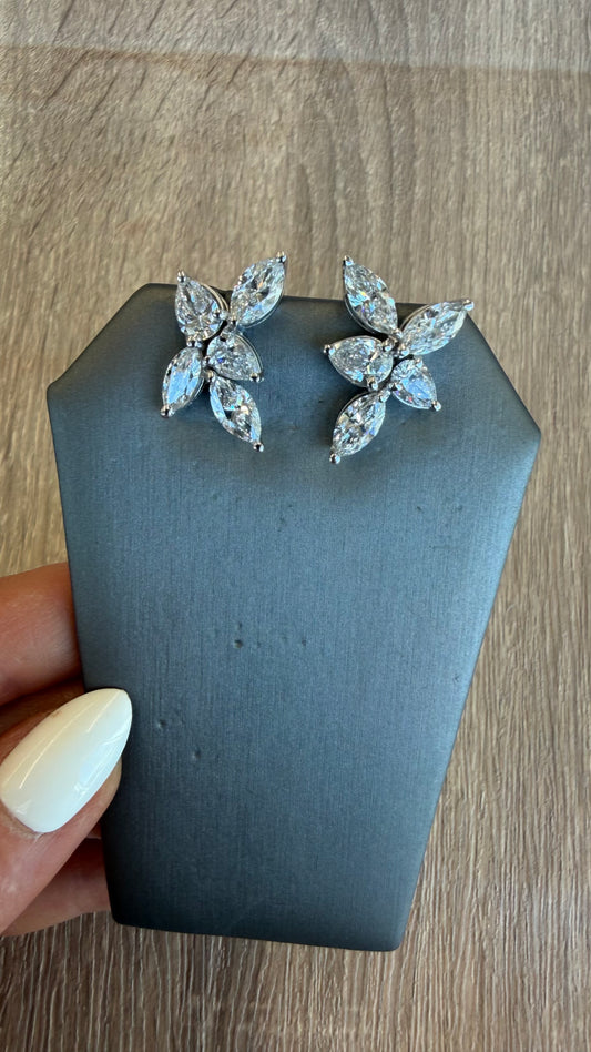 7.23 cttw pear cluster earrings