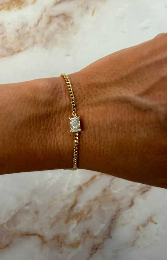 1 ct radiant solitaire bracelet
