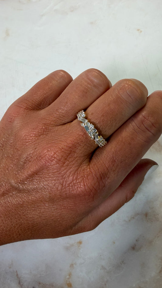 .83 cttw yellow gold multi shape ring