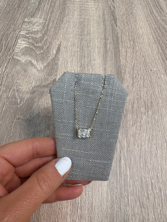 2 ct East West Radiant Solitaire Necklace