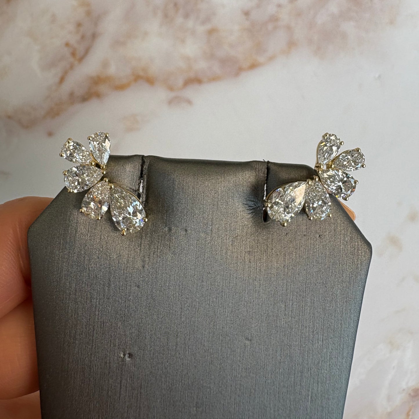 5.25 cttw yellow gold pear crawlers