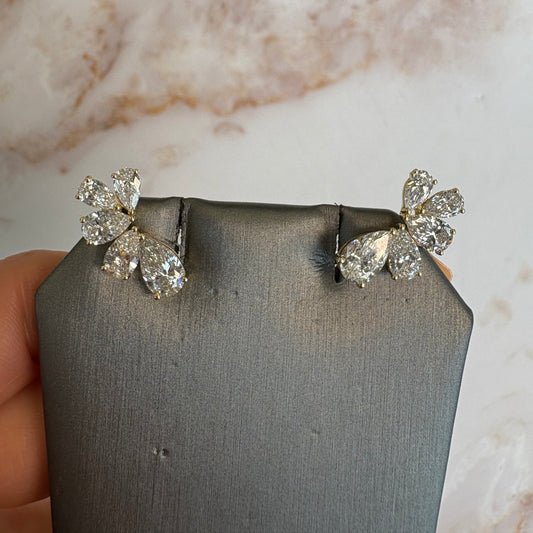 5.25 cttw yellow gold pear crawlers