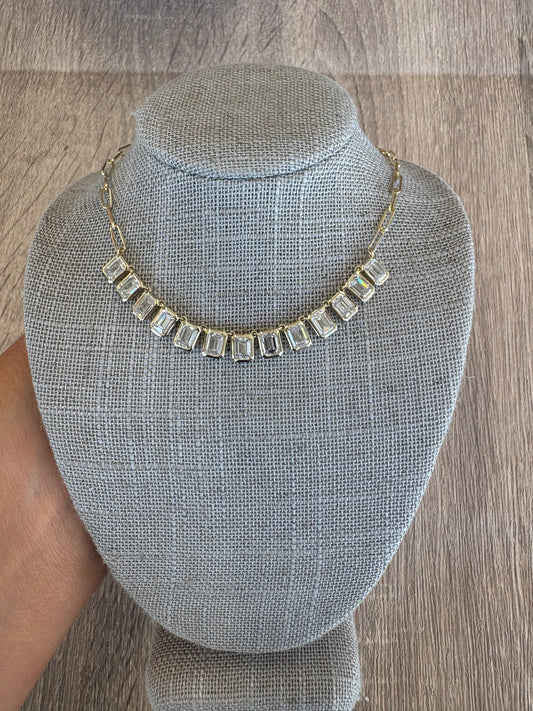 5.13 cttw bezel emerald charms on paperclip chain