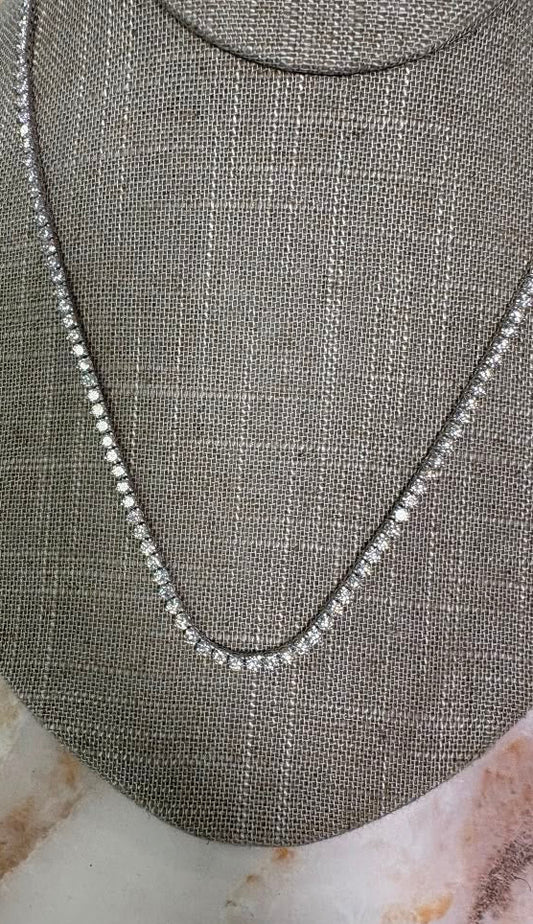 12.73 cttw 4 prong tennis necklace