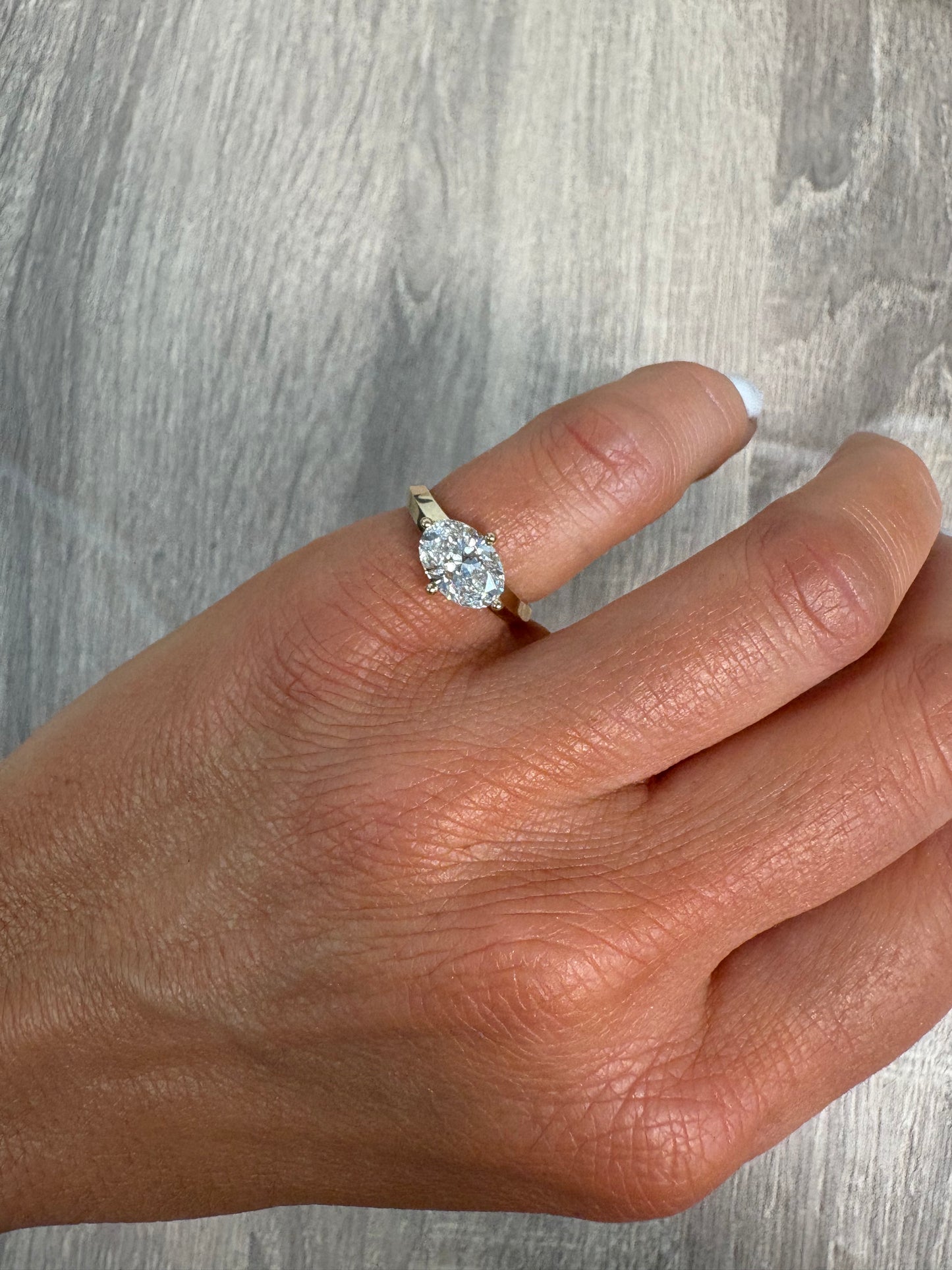 1.5 ct East West Oval Pinky Ring