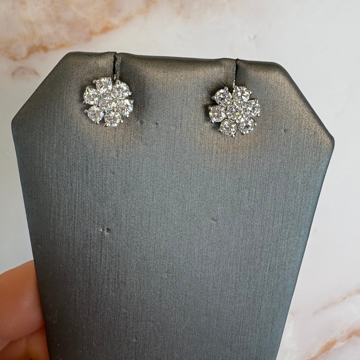 1.42 cttw cluster flower studs