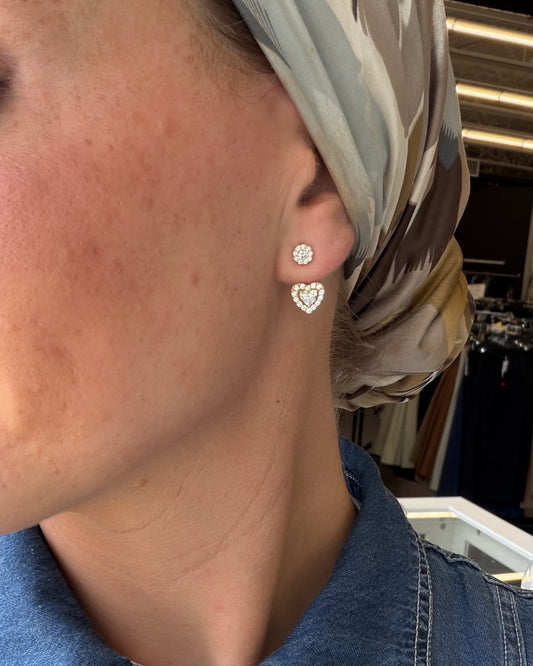 1.11 cttw yellow gold halo stud with halo heart jacket